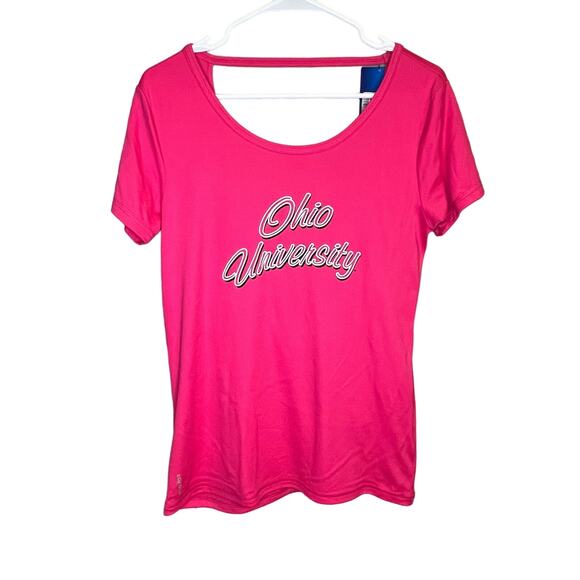 NWT Champion Powertrain Hot Pink OU Ohio University Back Cut Out Shirt Medium - Picture 1 of 9